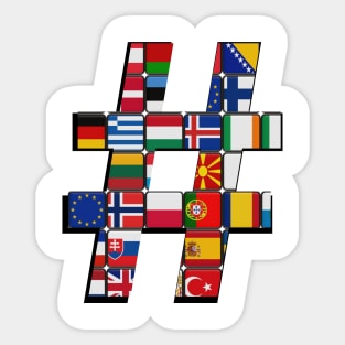 Hashtag Flag - Many Flags - Design Two Sticker